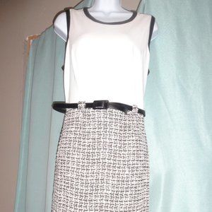 white and black dress